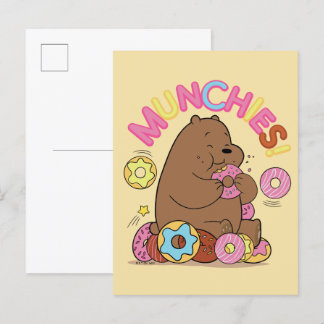 Carte Postale Nous Ours Nus - Grizz Donut Munchies!