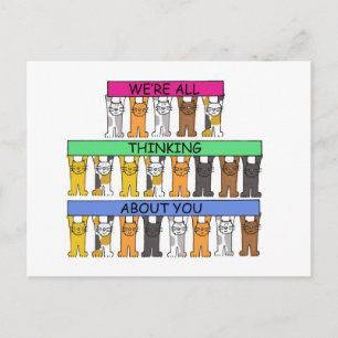 Carte Postale Nous pensons tous à vous en dessin animé