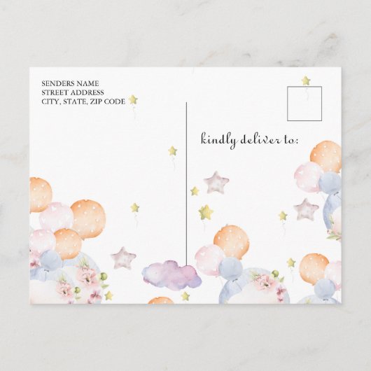 Carte Postale Nous pouvons à peine attendre Garçon Ourson en pel (Dos)