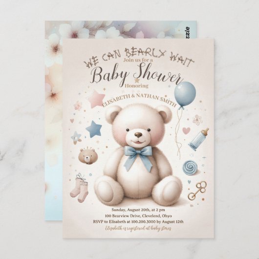 Carte Postale Nous pouvons attendre prématurément mignon Baby sh (Devant / Derrière)