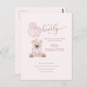Carte Postale Nous Pouvons Bearly Teddy Bear Baby shower Budget (Devant / Derrière)