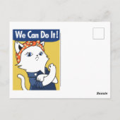 Carte Postale Nous Pouvons Le Faire ! Chat blanc Rosie le Rivete (Dos)