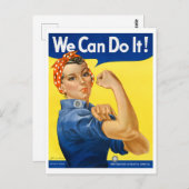 Carte Postale Nous Pouvons Le Faire ! Rosie le Riveter WPA Vinta (Devant / Derrière)