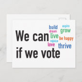 Carte Postale Nous pouvons le faire si nous votons... (Devant / Derrière)