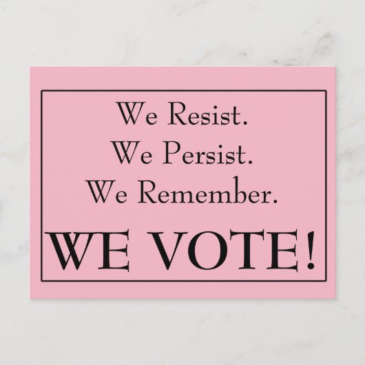 Carte Postale Nous Résistons À Persister Nous Nous Souvenons Que (Devant)