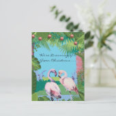 Carte Postale Nous rêvons d'un Noël vert personnalisé (Debout devant)