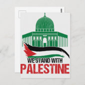 Carte Postale Nous sommes avec la Palestine (Devant / Derrière)
