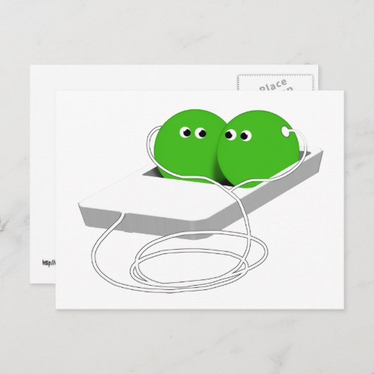 Carte Postale Nous Sommes Comme Deux Pois Dans Un Pois (Devant / Derrière)