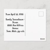 Carte Postale nous sommes en train de déménager (Dos)