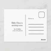 Carte Postale nous sommes enceinte ajouter nom bébé date grosses (Dos)