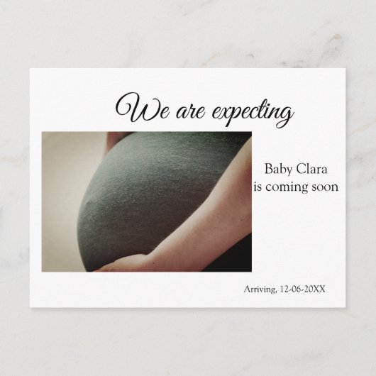 Carte Postale nous sommes enceinte ajouter nom bébé date grosses (Devant)