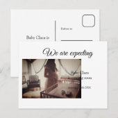 Carte Postale nous sommes enceinte ajouter nom bébé date grosses (Devant / Derrière)