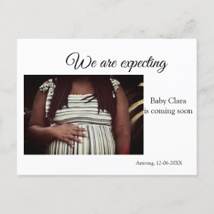 Carte Postale nous sommes enceinte ajouter nom bébé date grosses