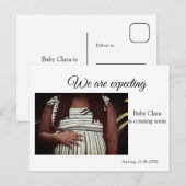 Carte Postale nous sommes enceinte ajouter nom bébé date grosses (Devant / Derrière)