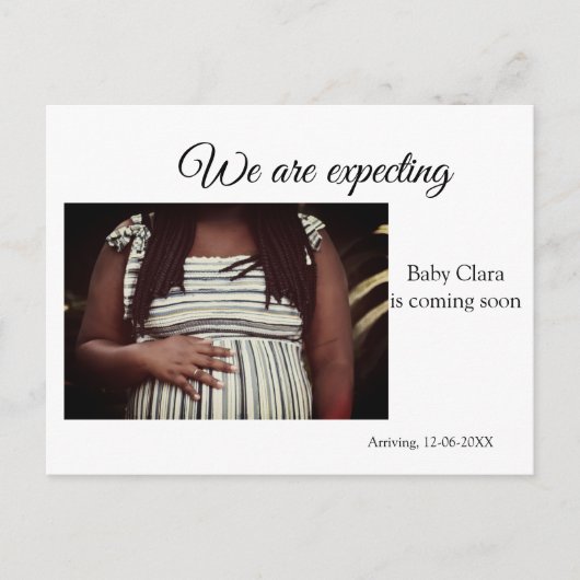Carte Postale nous sommes enceinte ajouter nom bébé date grosses (Devant)