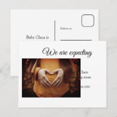 Carte Postale nous sommes enceinte ajouter nom bébé date grosses (Devant / Derrière)