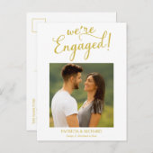 Carte Postale Nous sommes engagés Faire-part Fiançailles Photo (Devant / Derrière)