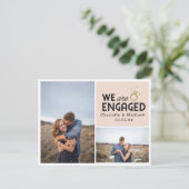 Carte Postale Nous sommes engagés Fiançailles photo Faire-part (Debout devant)