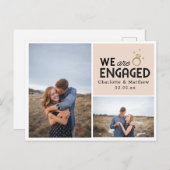Carte Postale Nous sommes engagés Fiançailles photo Faire-part (Devant / Derrière)