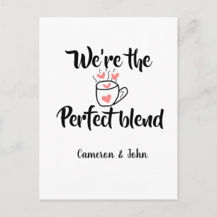 Carte Postale Nous sommes le mélange parfait d'amour de café val