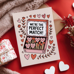 Carte Postale Nous sommes le parfait match jeu de mots drôle de 