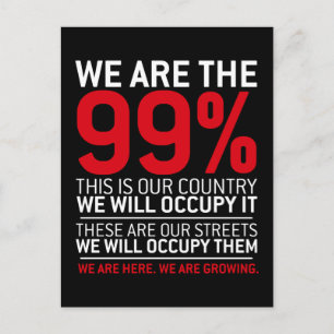 Carte Postale Nous sommes les 99% - 99% occupy wall street