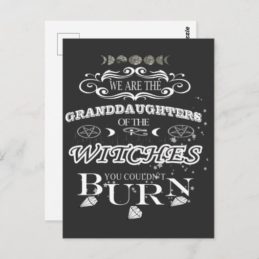 Carte Postale nous sommes les petits-enfants des sorcières T-Shi (Devant / Derrière)