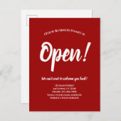 Carte Postale Nous sommes Open Business Réouverture Faire-part R (Devant / Derrière)