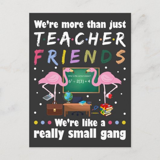 Carte Postale nous sommes plus que des amis enseignants, flaming (Devant)