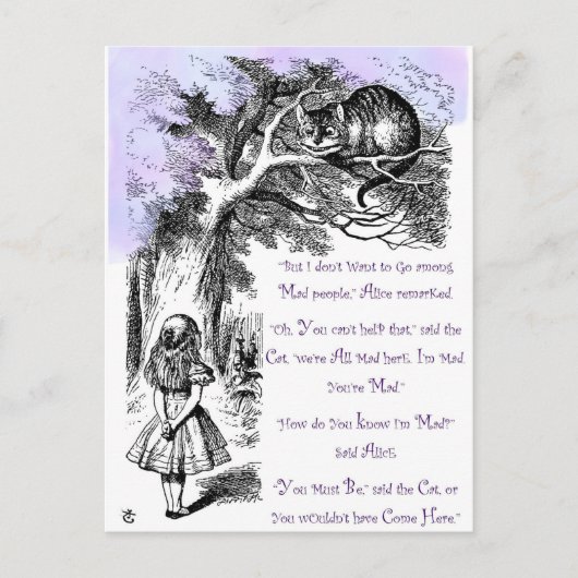 Carte Postale Nous sommes tous fous ici (Devant)