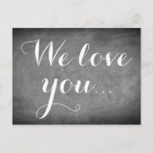 Carte Postale Nous vous aimons, écriture manuscrite Typographie  (Devant)