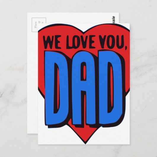 Carte Postale Nous vous aimons papa (Devant / Derrière)