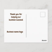 Carte Postale Nous vous apprécions, remerciement pour réalisatio (Dos)