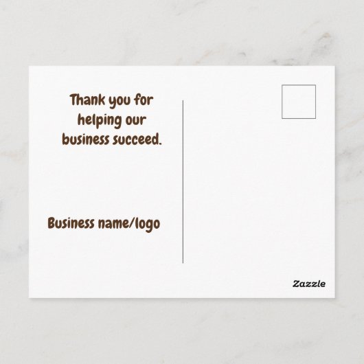 Carte Postale Nous vous apprécions, remerciement pour réalisatio (Dos)