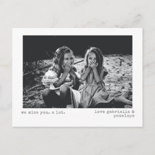 Carte Postale Nous vous manquons Photo personnalisée minimaliste