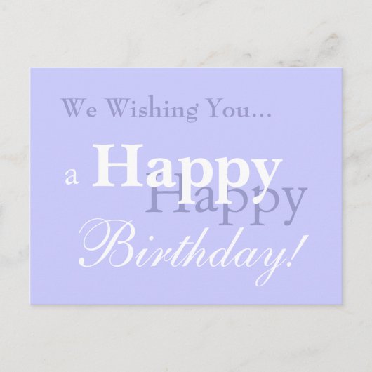 Carte Postale Nous vous souhaitons... un joyeux anniversaire ! (Devant)