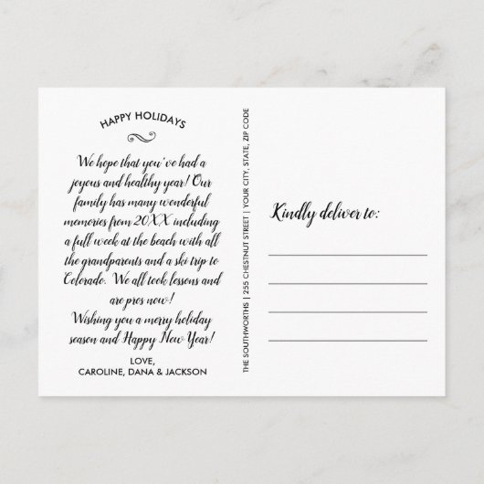 Carte Postale Nous vous souhaitons un joyeux Noël Fun Fun Photo (Dos)