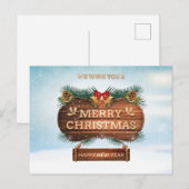 Carte Postale Nous vous souhaitons un joyeux Noël heureux nouvel (Devant / Derrière)