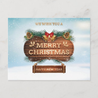 Carte Postale Nous vous souhaitons un joyeux Noël heureux nouvel