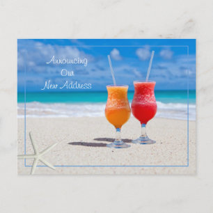 Carte Postale Nouveau Address Beach Life Cocktails dans le sable