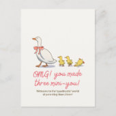 Carte Postale Nouveau bébé Canard Jaune Mignon Félicitations (Devant)