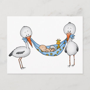 Carte Postale Nouveau bébé garçon - Baby shower cadeau