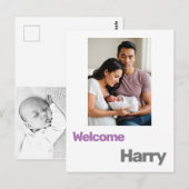 Carte Postale nouveau bébé garçon fille faire-part de naissance  (Devant / Derrière)