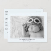 Carte Postale Nouveau bébé Merci moderne B/W Photo Boy (Devant / Derrière)