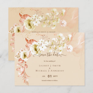 Carte Postale NOUVEAU ! Boho Floral Mariage Dates à Sauvegarder