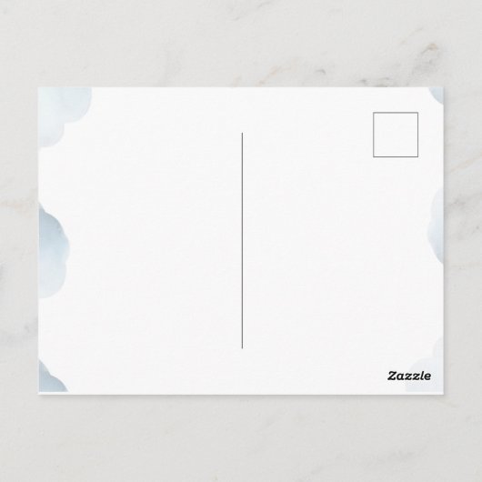 Carte Postale Nouveau Chapitre Teddy bleu garçon baby shower Our (Dos)