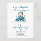 Carte Postale Nouveau Chapitre Teddy bleu garçon baby shower Our (Devant)