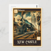 Carte Postale Nouveau Château, Delaware | VINTAGE (Devant / Derrière)