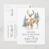 Carte Postale Nouveau cou du Faire-part de mouvement des bois (Devant / Derrière)