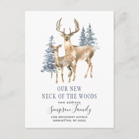 Carte Postale Nouveau cou du Faire-part de mouvement des bois (Devant)